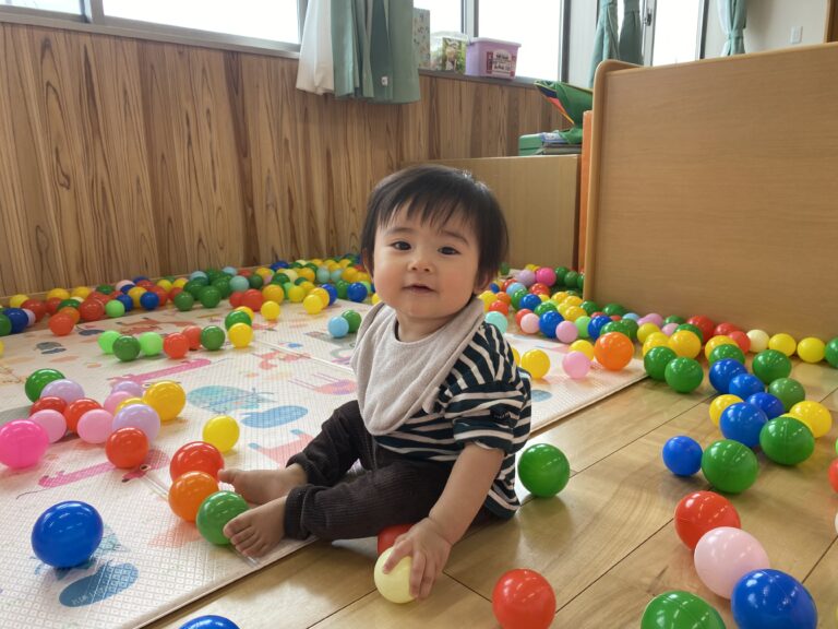 すっかり慣れました😊えだまめ組(０歳児)
