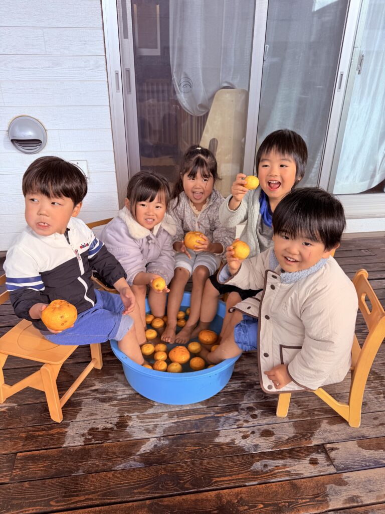 冬至の日のゆず足湯🍊