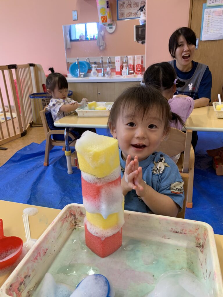 【だいち】氷遊び🧊と泡遊び☁️