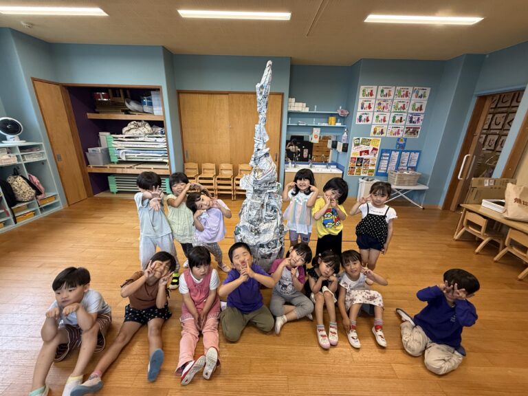 【そら】新聞紙タワー作り