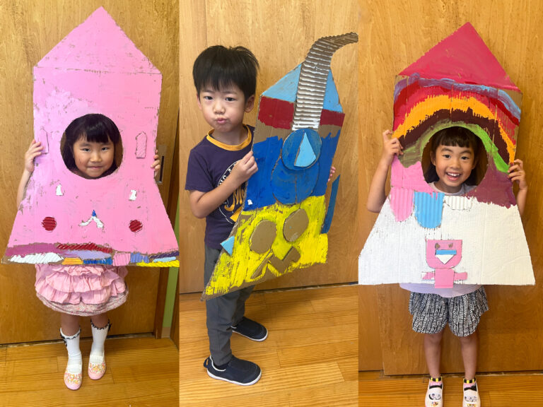 【くじら】ダンボール遊び第3弾！〜ダンボールロケット作り〜