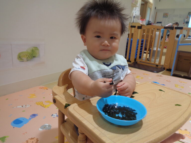 食育第２弾～乾物に触れよう！～(０歳児　うみぐみ)