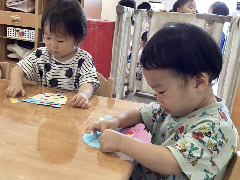 1歳児 だいちチーム アイスクリームを作ったよ!!