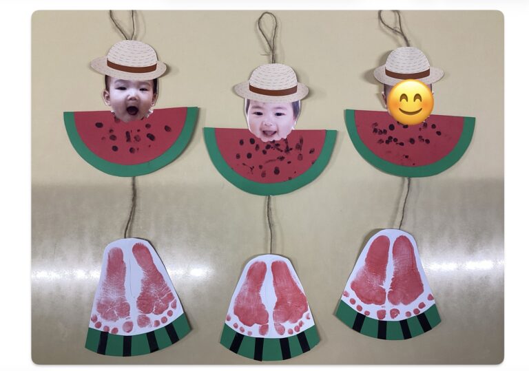 【夏といえば…すいか🍉 0歳児おむすびぐみ】