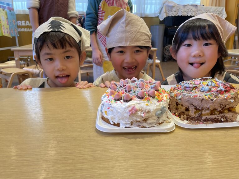ケーキができるまで…👀（５歳児つき組）