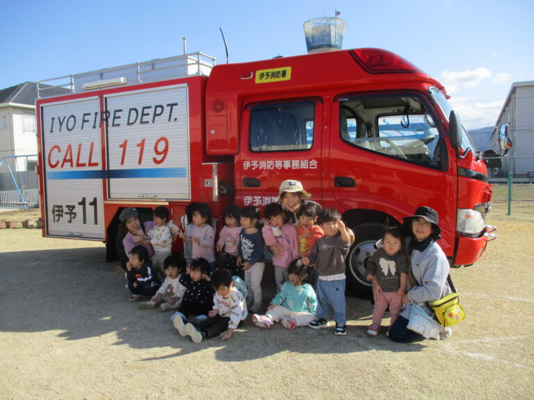 避難訓練～消防車も来てくれたよ(^^)/
