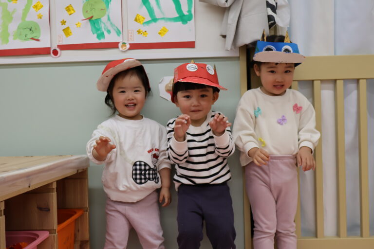 鬼のサンバイザー製作（1歳児）